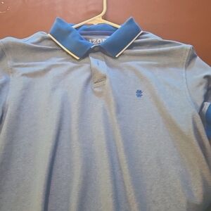 Pair Izod golf shirts white and blue no tags never worn
